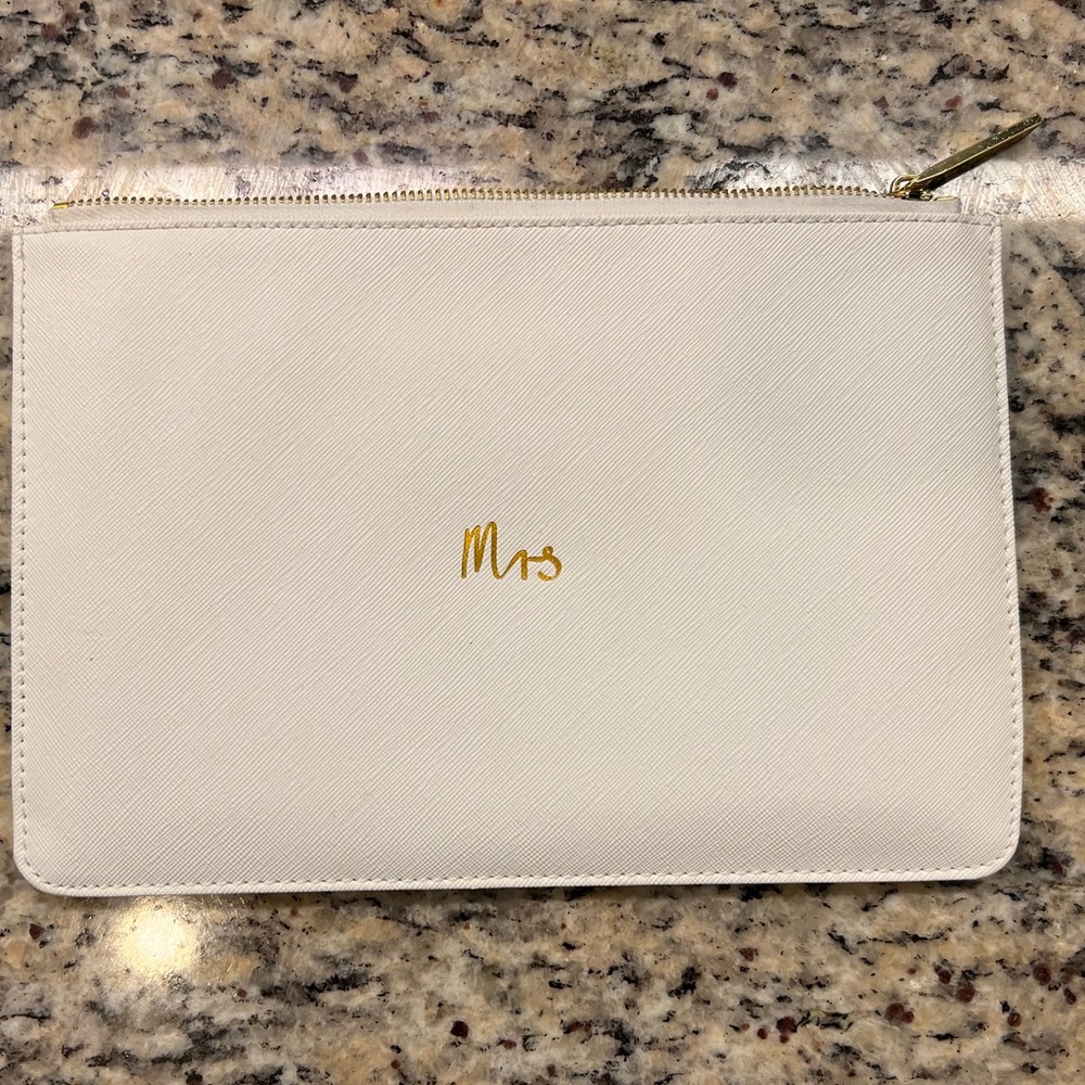 White MRS bridal clutch